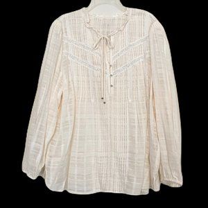 Verinica Beard Jamie High-Neck Cotton Long-Sleeve Blouse